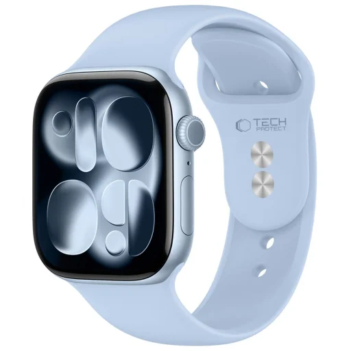 Apple Watch 8/9/10/11/12/SE (40/41/42 mm) svetlomodrý silikónový remienok Tech-Protect - 1