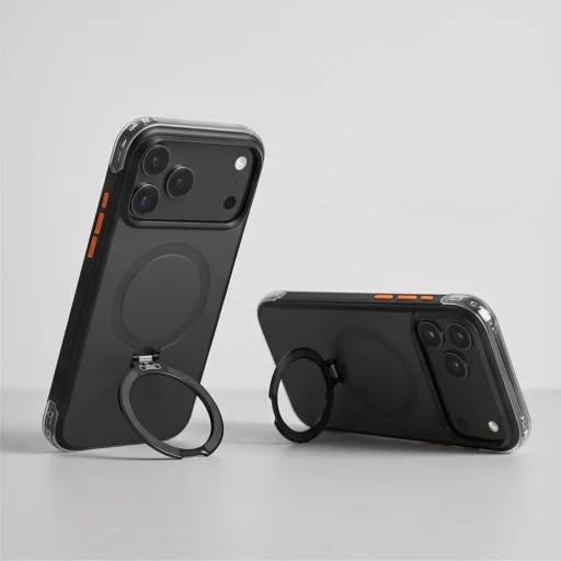 Apple iPhone 17 Pro / 18 Pro Tech-Protect MagAir Stand MagSafe CC matné čierne puzdro - 6