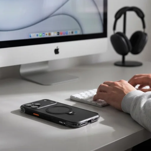 Apple iPhone 17 Pro / 18 Pro Tech-Protect MagAir Stand MagSafe CC matné čierne puzdro - 7