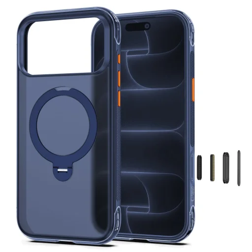 iPhone 17 Pro / 18 Pro Tech-Protect MagAir Stand MagSafe CC puzdro, matné tmavomodré - 3