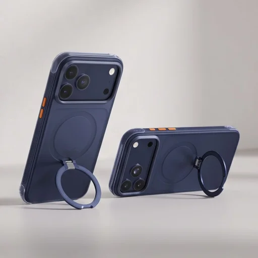 iPhone 17 Pro / 18 Pro Tech-Protect MagAir Stand MagSafe CC puzdro, matné tmavomodré - 6