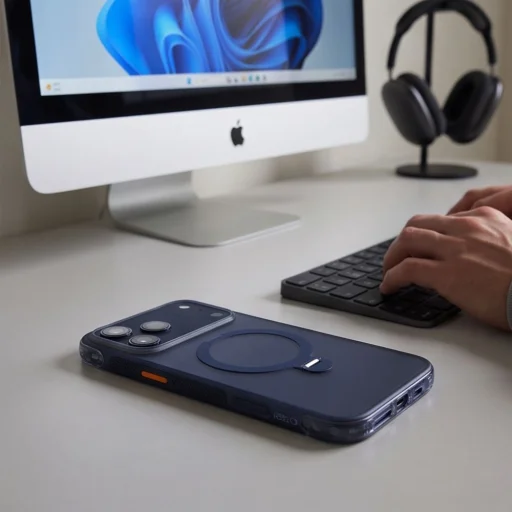 iPhone 17 Pro / 18 Pro Tech-Protect MagAir Stand MagSafe CC puzdro, matné tmavomodré - 10