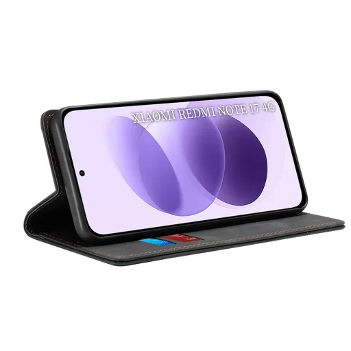  Xiaomi Redmi Note 17 4G / Redmi Note 17 5G fekete Techsuit Confy Cover könyvtok - 2