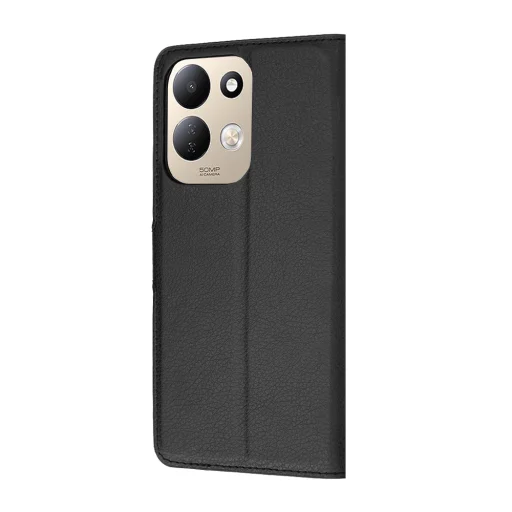 Xiaomi Redmi 17 4G / Redmi 17 5G čierne kožené knižkové puzdro Techsuit - 5