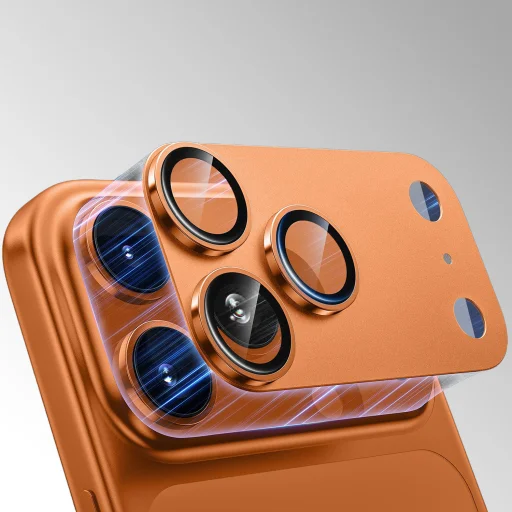  iPhone 18 Pro Max fekete Tel Protect 95% AR+AF fémkeretes kameravédő edzett üveggel - 4