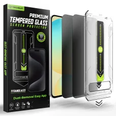  Samsung Galaxy S24 FE / A56 5G Techsuit TitanGlass CrystalHD betekintés elleni üvegfólia, 2 darabos