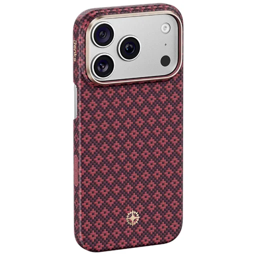  iPhone 18 Pro Max/17 Pro Max bordó Benks Armor Air Armor Grid 600D Kevlar® mágneses tok fémkerettel (C.K.FL.AP.JX.0073) - 3