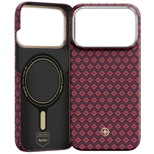  iPhone 18 Pro Max/17 Pro Max bordó Benks Armor Air Armor Grid 600D Kevlar® mágneses tok fémkerettel (C.K.FL.AP.JX.0073) - 4