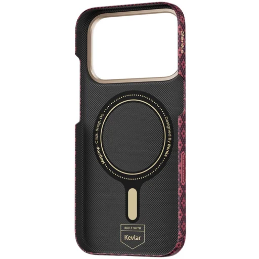 iPhone 18 Pro Max/17 Pro Max bordó Benks Armor Air Armor Grid 600D Kevlar® mágneses tok fémkerettel (C.K.FL.AP.JX.0073) - 5