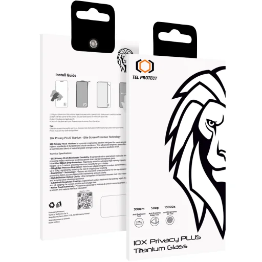  iPhone 18 Pro Max betekintésgátló edzett üveg – Tel Protect 10X Privacy Plus Titanium - 8