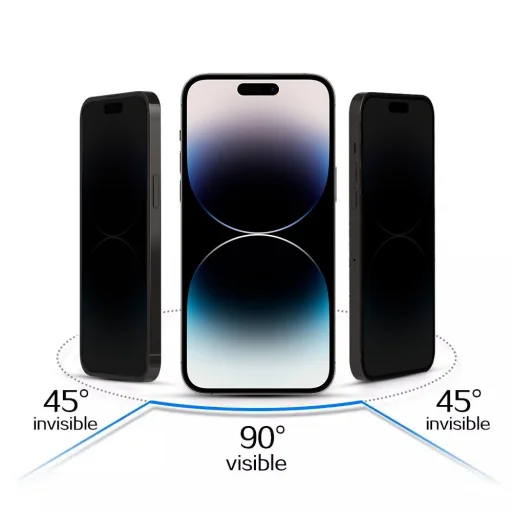  iPhone 18 Pro Max betekintésgátló edzett üveg – Tel Protect 10X Privacy Plus Titanium - 5