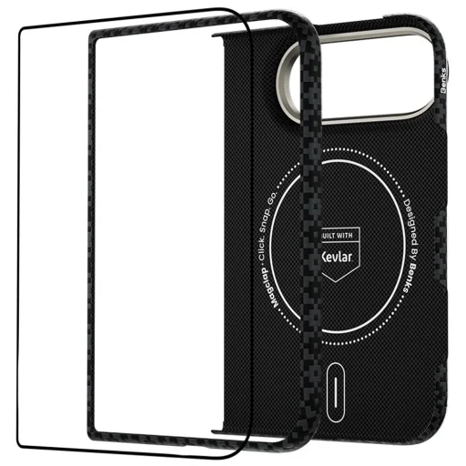  iPhone Duo mágneses tok és kijelzővédő készlet, Benks Armor Grid Air Grand Combo, fekete (C.K.FL.AP.BK.B079) - 4