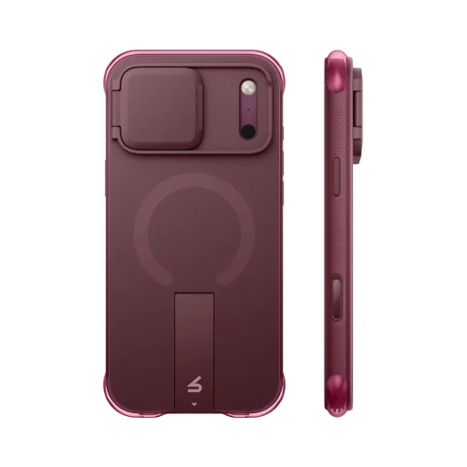 iPhone 18 Pro Max Suritch AirBounce Burgundy nárazuvzdorný kryt s ochranou fotoaparátu a stojanom - 1