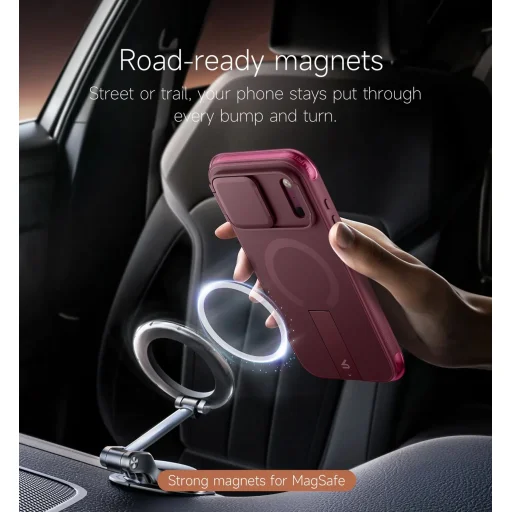 iPhone 18 Pro Max Suritch AirBounce Burgundy nárazuvzdorný kryt s ochranou fotoaparátu a stojanom - 3
