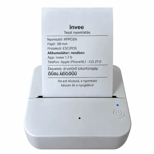 Mini hőnyomtató bluetooth mini fehér, nyugtanyomtató (iOS/Android) Nyugtázom, Invee kompatibilis - RPP02N E-nyugta nyomtató - 2