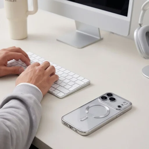  Apple iPhone 17 Pro / 18 Pro Tech-Protect MagFlex MagSafe tok, fényes ezüst - 10