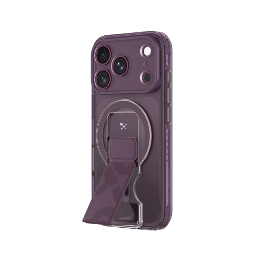 Puzdro na iPhone 18 Pro – AmazingThing Titan Pro Lens Stand Set, s magnetickým držiakom, fialové - 3