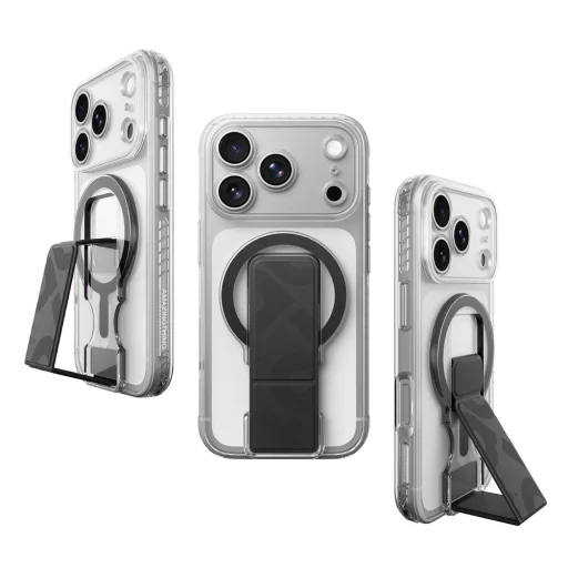 iPhone 18 Pro priehľadný kryt AmazingThing Titan Pro Lens Stand Set s magnetickým držiakom - 11