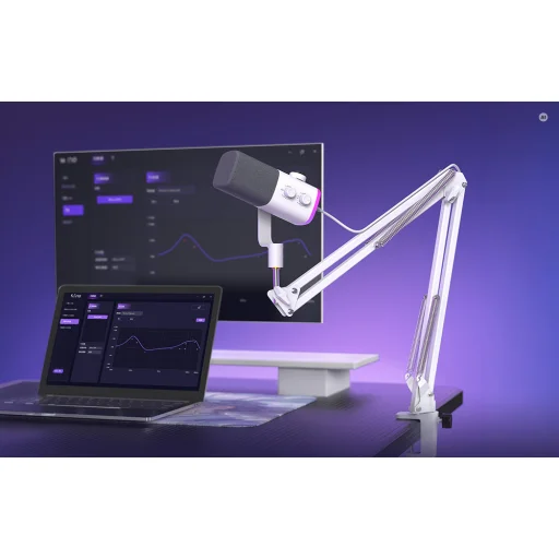 Fifine AmpliGame AM9T fehér USB-s dinamikus mikrofon - 2