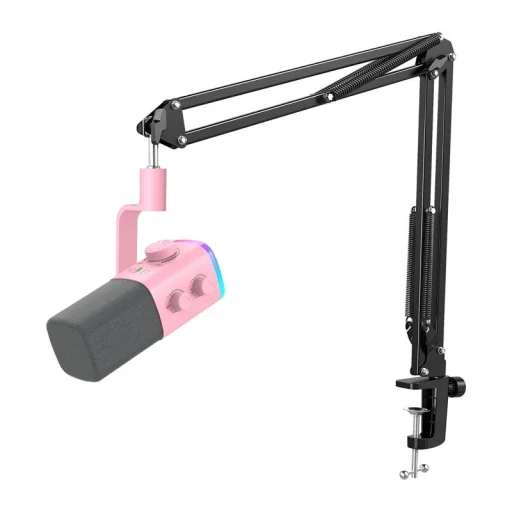 Fifine AmpliGame AM9T rózsaszín USB-s dinamikus mikrofon - 1