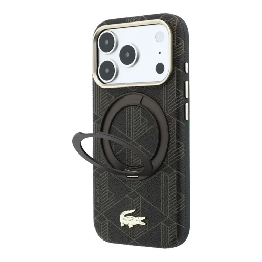 iPhone 18 Pro svetlo zlatý Lacoste čiastočne obopínajúci PVC kryt s prstencovým stojanom, MagSafe - 2