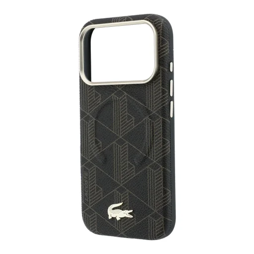  iPhone 18 Pro Lacoste részben körbefutó, dombornyomott PVC MagSafe tok, barna - 5