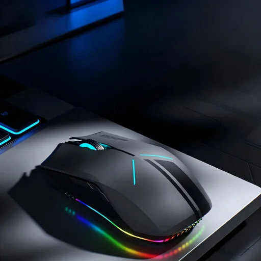 Machenike M721 bezdrôtová herná myš, 10000 DPI, RGB podsvietenie, čierna - 7