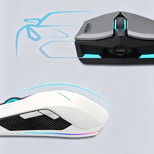 Machenike M721 biela herná myš, 10000 DPI, RGB podsvietenie - 8
