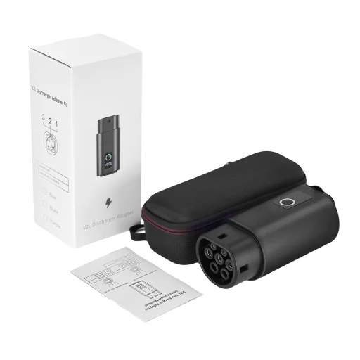 W-V2L-01 V2L adaptér Type 2 – Schuko, 3500 W, s displejom a puzdrom, čierny - 8