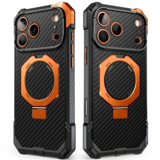 iPhone 18 Pro Max Supcase UB Grip Mag MagSafe puzdro z aramidových vlákien, čierno-oranžové - 2