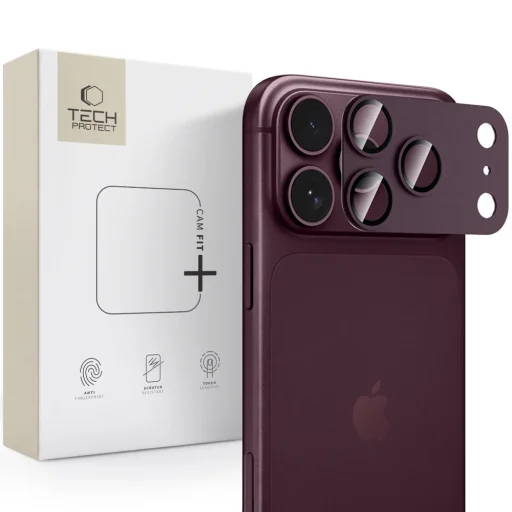 Apple iPhone 18 Pro bordová Tech-Protect Camfull Fit+ ochrana fotoaparátu - 1