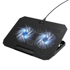 Hoco GA4 állítható laptophűtő állvány, 2 USB-A-csatlakozóval, fekete