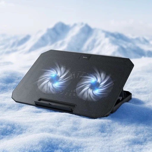 Hoco GA4 állítható laptophűtő állvány, 2 USB-A-csatlakozóval, fekete - 6