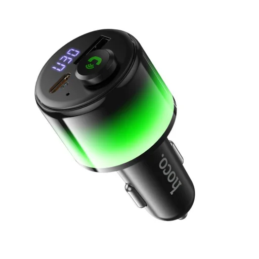 Hoco E166 Bluetooth FM vysielač do auta, 2 × USB-A, USB-C, 42 W, čierny - 5