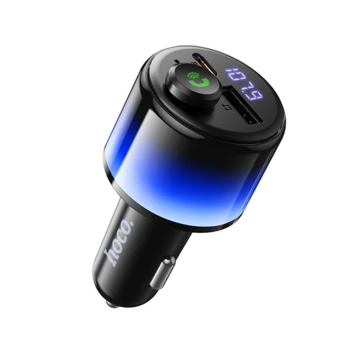 Hoco E166 Bluetooth FM vysielač do auta, 2 × USB-A, USB-C, 42 W, čierny - 1