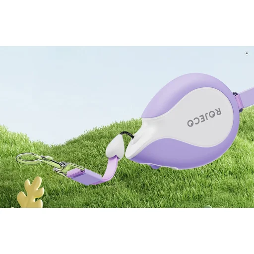 Rojeco Mini Pet 3 m samonavíjacie vodítko, fialové - 4