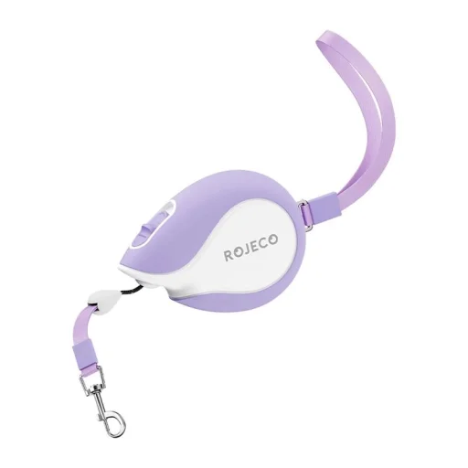 Rojeco Mini Pet 3 m samonavíjacie vodítko, fialové - 1