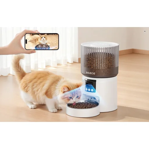 Rojeco RWSQLMSP-DP inteligentný dávkovač krmiva s 1080p kamerou, 4 l - 3