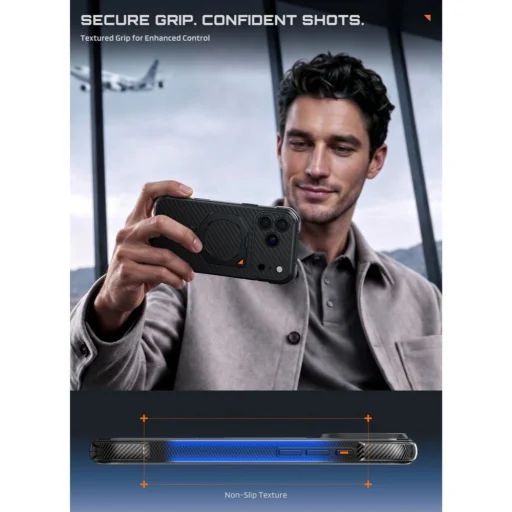 iPhone 17 Pro Max / 18 Pro Max čierne puzdro Supcase UB Aero MagSafe z aramidových vlákien - 7