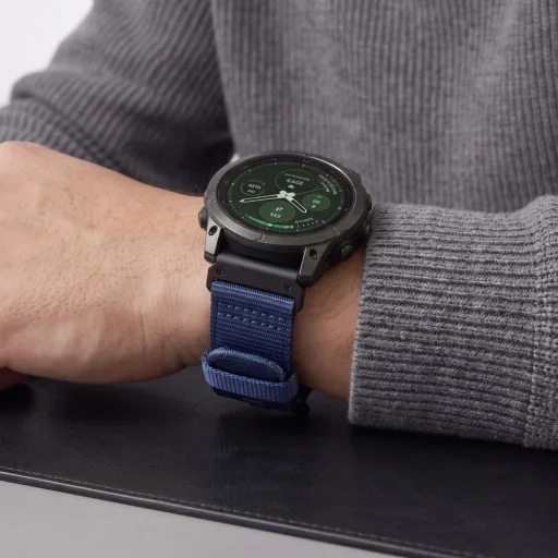 Tmavomodrý nylonový remienok Tech-Protect Nylon Classic pre hodinky Garmin Fenix 5X / 5X Plus / 6X / 6X Pro / 7X / 8 / 8 Pro / 9 / 9 Pro (47 mm) - 6