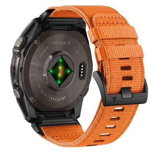  Garmin Fenix 5X / 5X Plus / 6X / 6X Pro / 7X / 8 / 8 Pro / 9 / 9 Pro (51 mm) jelzőnarancssárga Tech-Protect Nylon Classic óraszíj - 2