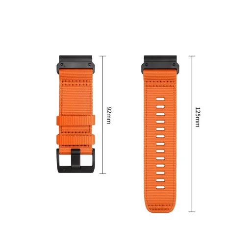 Garmin Fenix 5X / 5X Plus / 6X / 6X Pro / 7X / 8 / 8 Pro / 9 / 9 Pro (51 mm) signálne oranžový Tech-Protect Nylon Classic remienok na hodinky - 3