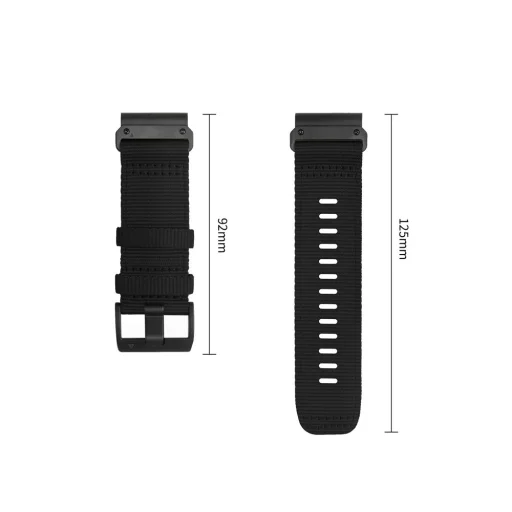 Garmin Fenix 5X / 5X Plus / 6X / 6X Pro / 7X / 8 / 8 Pro / 9 / 9 Pro (47 mm) remienok – Tech-Protect Nylon Classic, čierny - 3