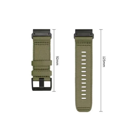 Nylonový remienok Tech-Protect Nylon Classic pre modely Garmin Fenix 5X / 5X Plus / 6X / 6X Pro / 7X / 8 / 8 Pro / 9 / 9 Pro (47 mm), vojenská zelená - 3