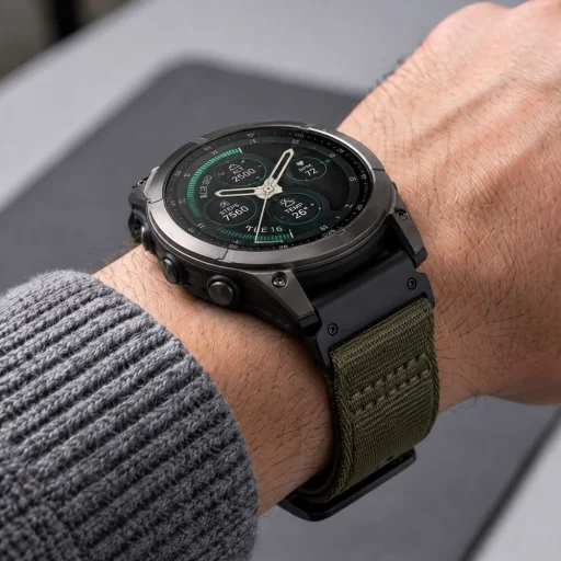 Nylonový remienok Tech-Protect Nylon Classic pre modely Garmin Fenix 5X / 5X Plus / 6X / 6X Pro / 7X / 8 / 8 Pro / 9 / 9 Pro (47 mm), vojenská zelená - 6