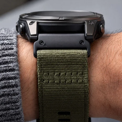Nylonový remienok Tech-Protect Nylon Classic pre modely Garmin Fenix 5X / 5X Plus / 6X / 6X Pro / 7X / 8 / 8 Pro / 9 / 9 Pro (47 mm), vojenská zelená - 7