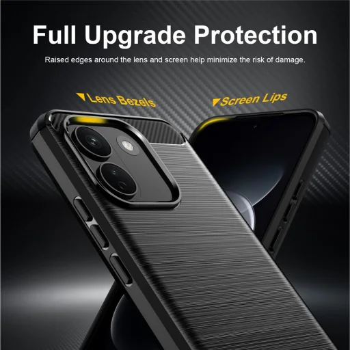 Xiaomi Redmi Note 17 Pro Max čierne nárazuvzdorné puzdro Techsuit Carbon Silicone - 6