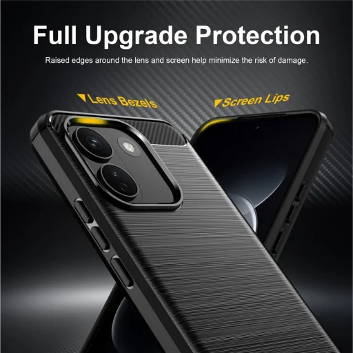 Xiaomi Redmi Note 17 Pro Max fekete Techsuit Carbon Silicone ütésálló tok - 6