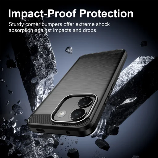 Xiaomi Redmi Note 17 Pro Max čierne nárazuvzdorné puzdro Techsuit Carbon Silicone - 5