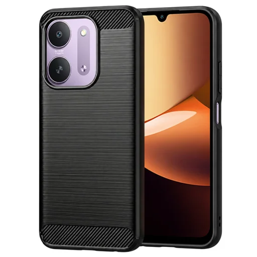 Xiaomi Redmi 17C 5G čierne Techsuit Carbon Silicone nárazuvzdorné puzdro - 1